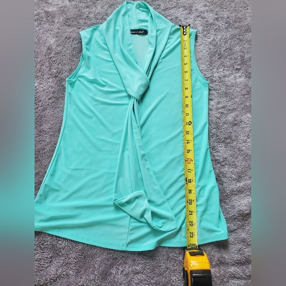 Mint Green Sleeveless Tie-Neck Blouse Size M - Picture 5 of 6